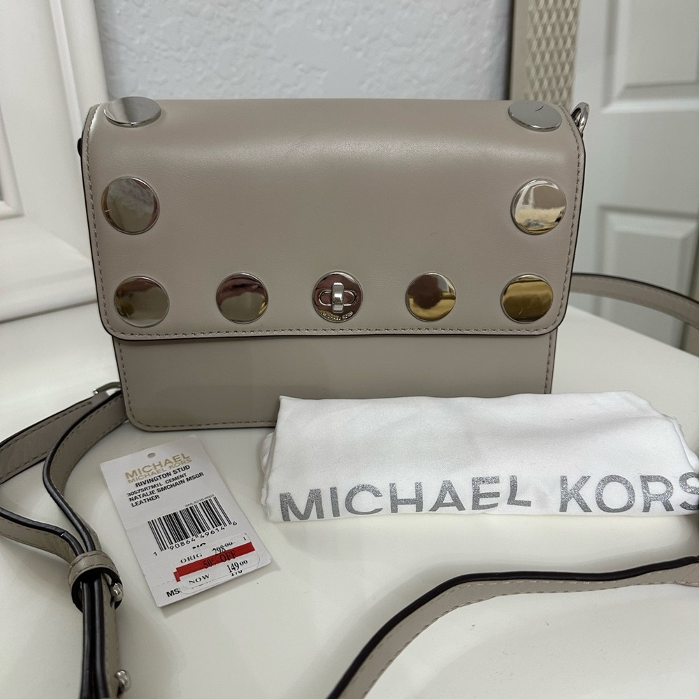 Michael Kors Rivington Stud Natalie Small Chain Crossbody Bag